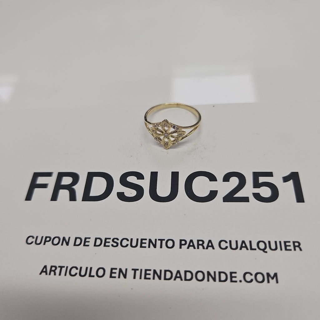 ANILLOS ANILLITO FIG NUDO DE BRUJA CON CIRCONIAS 10K TALLA 8 1.8 GR (NUEVO)