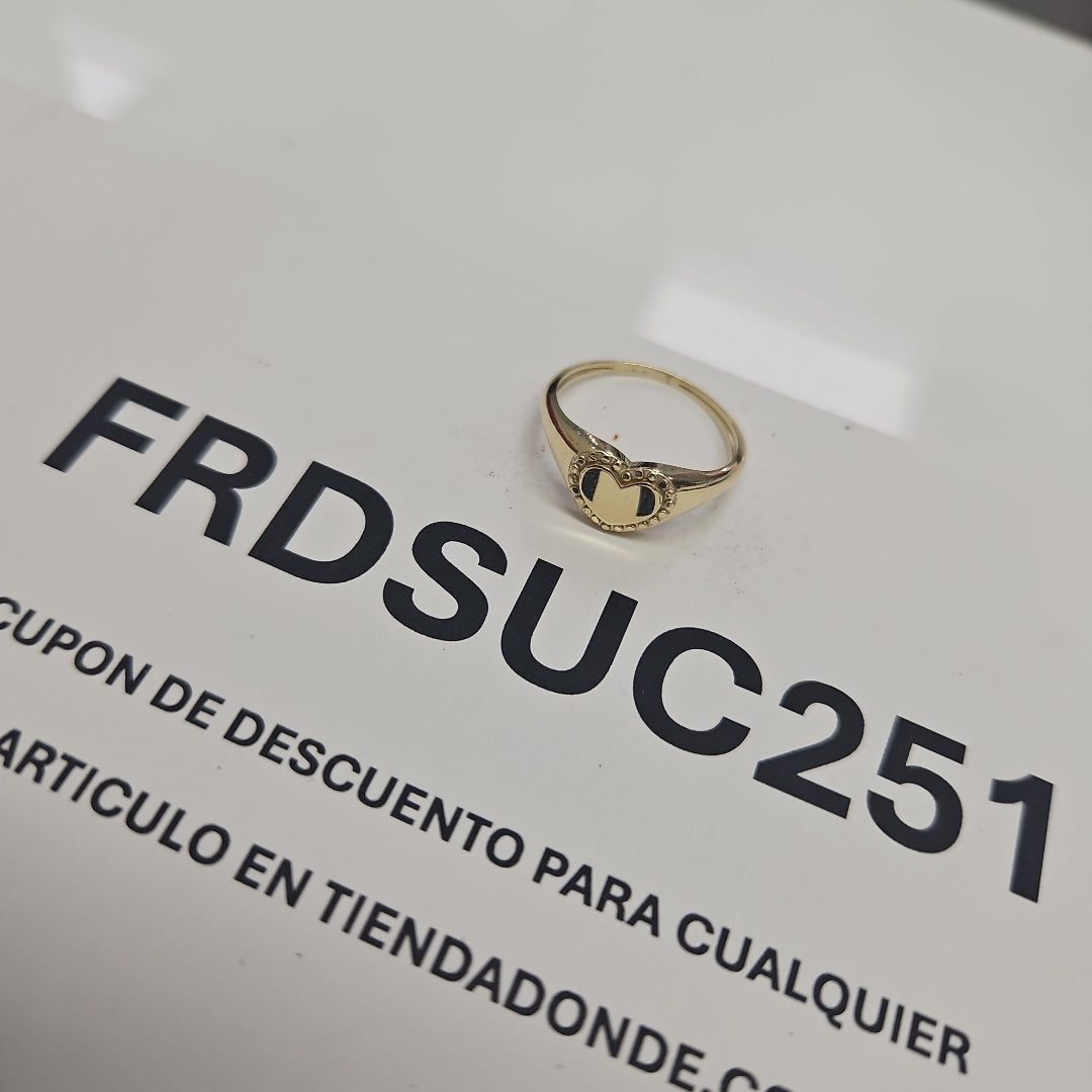 ANILLOS ANILLITO FIG CORAZON 10K TALLA 7 1.7 GR (NUEVO)