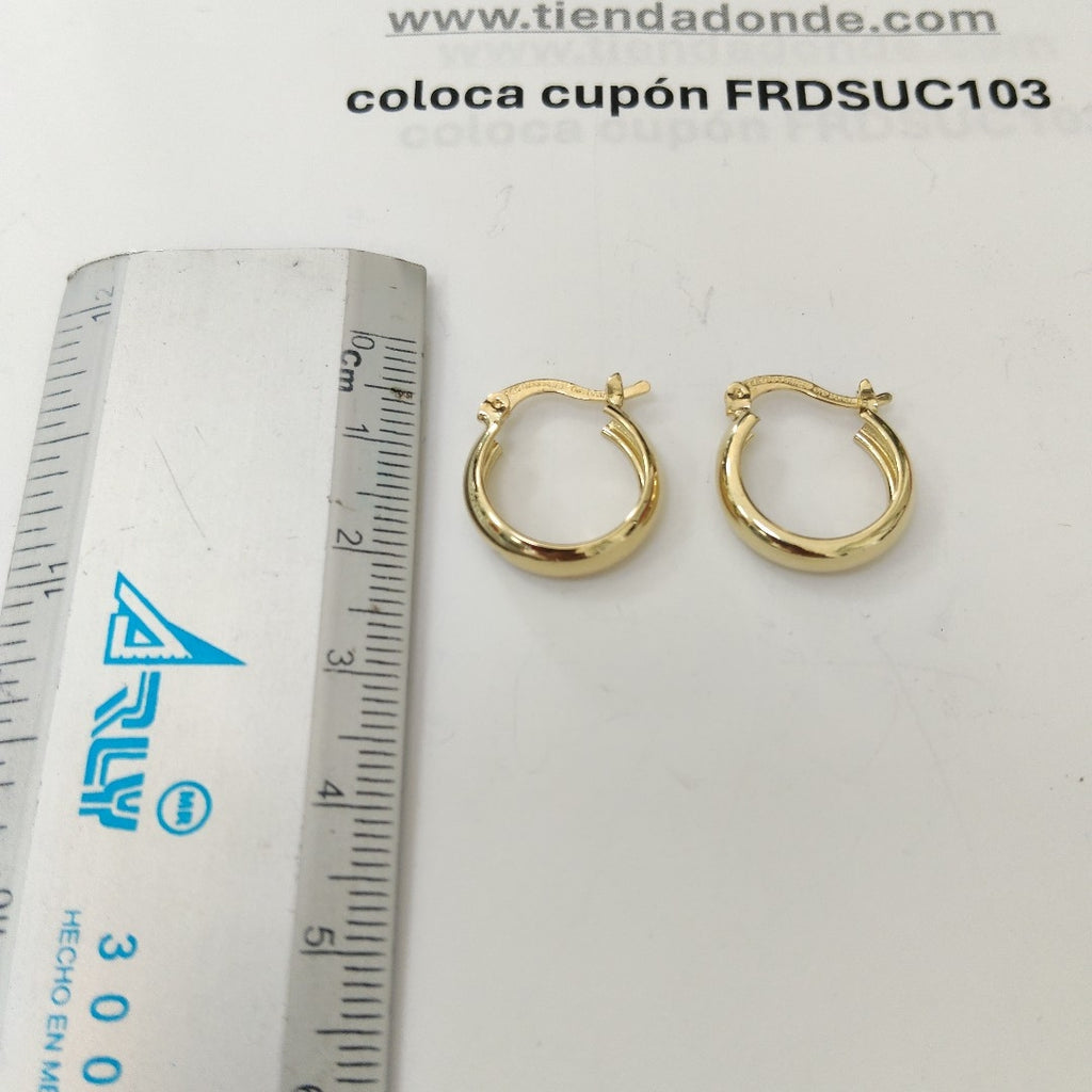 ARETES TEJIDO ARRACADAS LISAS 14K 2.1 GR (NUEVO)