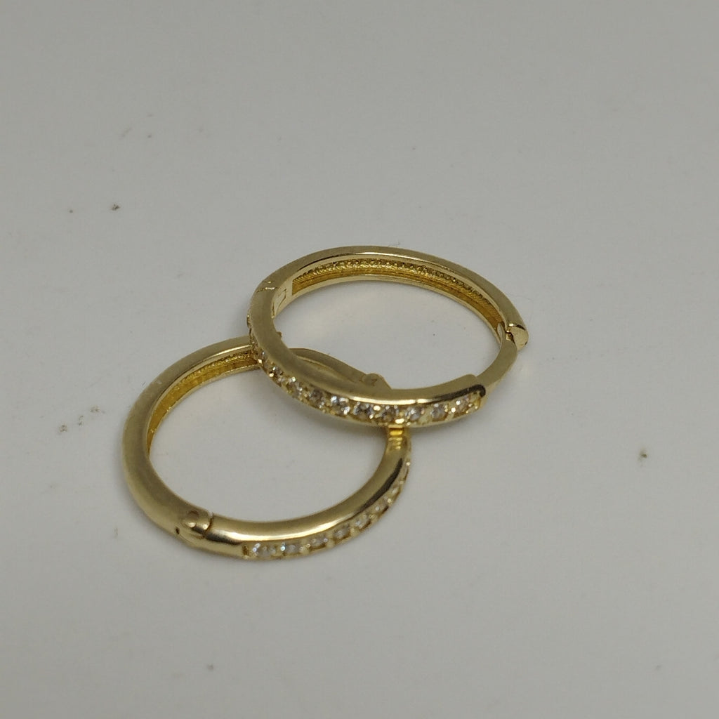 ARETES HUGGIES C CIRCONIA 14K 1.8 GR (NUEVO)