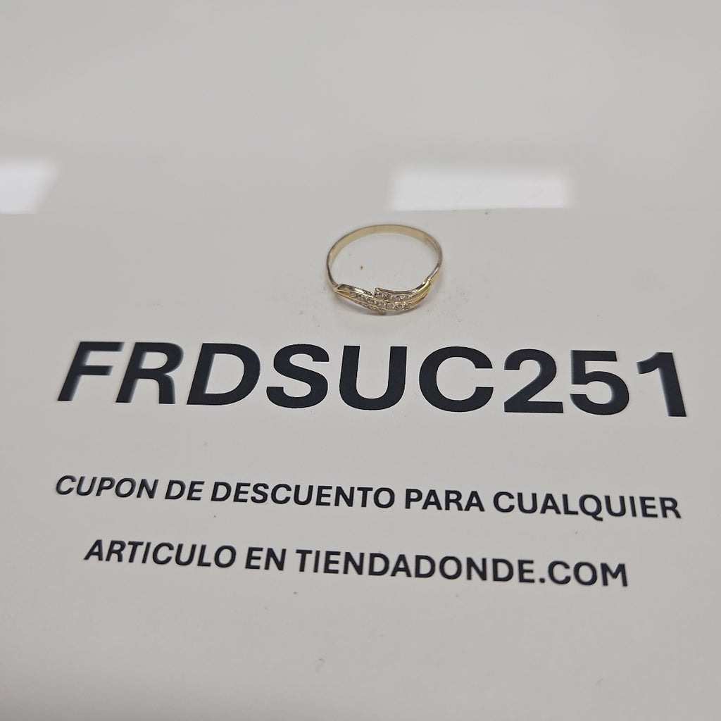 ANILLOS CON CIRCONIAS 14K TALLA 7 0.9 GR (NUEVO)