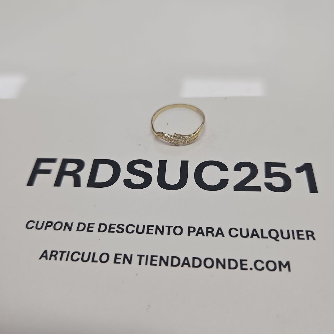 ANILLOS CON CIRCONIAS 14K TALLA 7 0.9 GR (NUEVO)