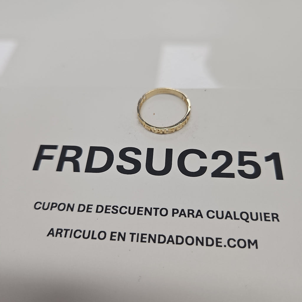 ANILLO ARGOLLA C GRECAS 14K 7 TALLA 1.5 GR (NUEVO)
