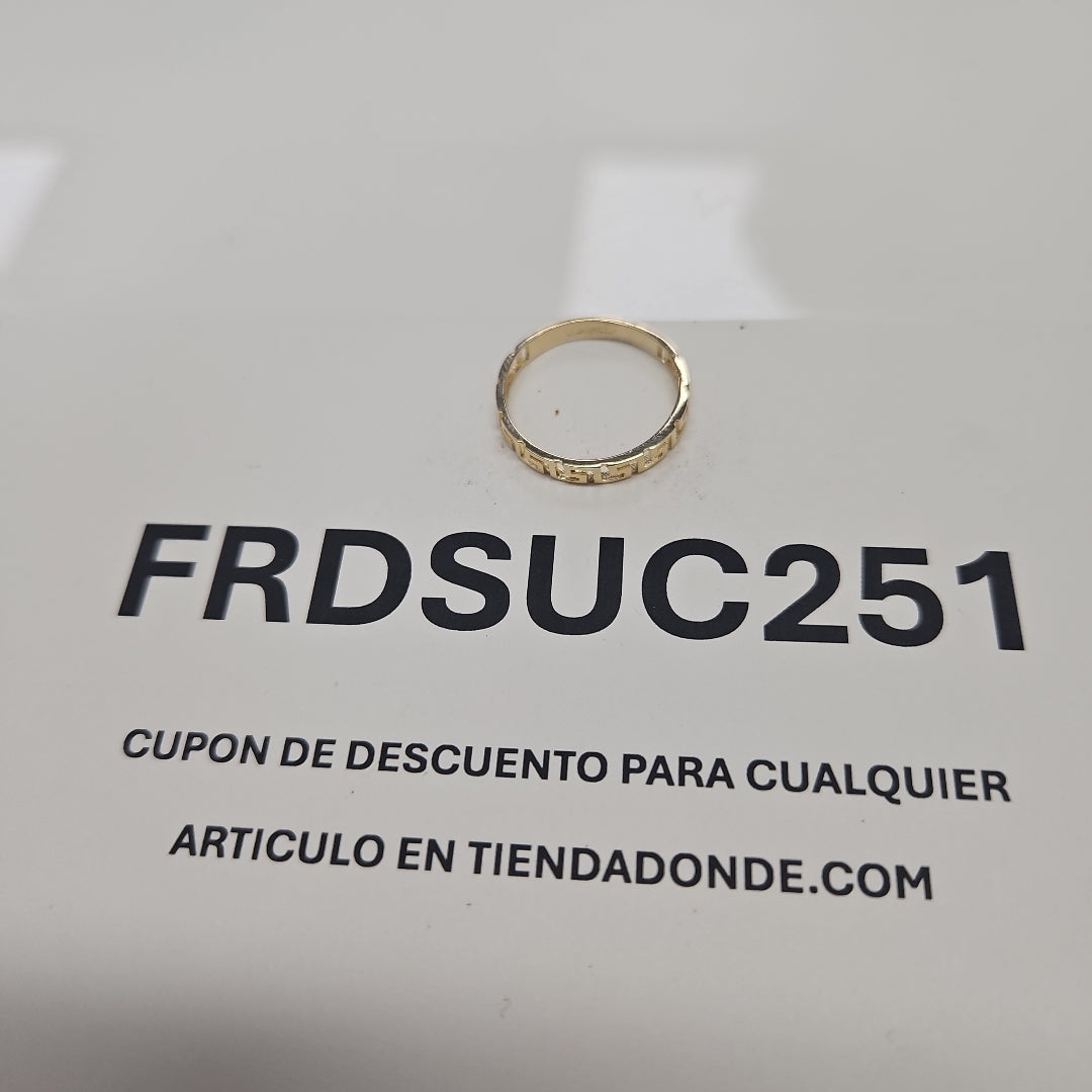 ANILLO ARGOLLA C GRECAS 14K 7 TALLA 1.5 GR (NUEVO)