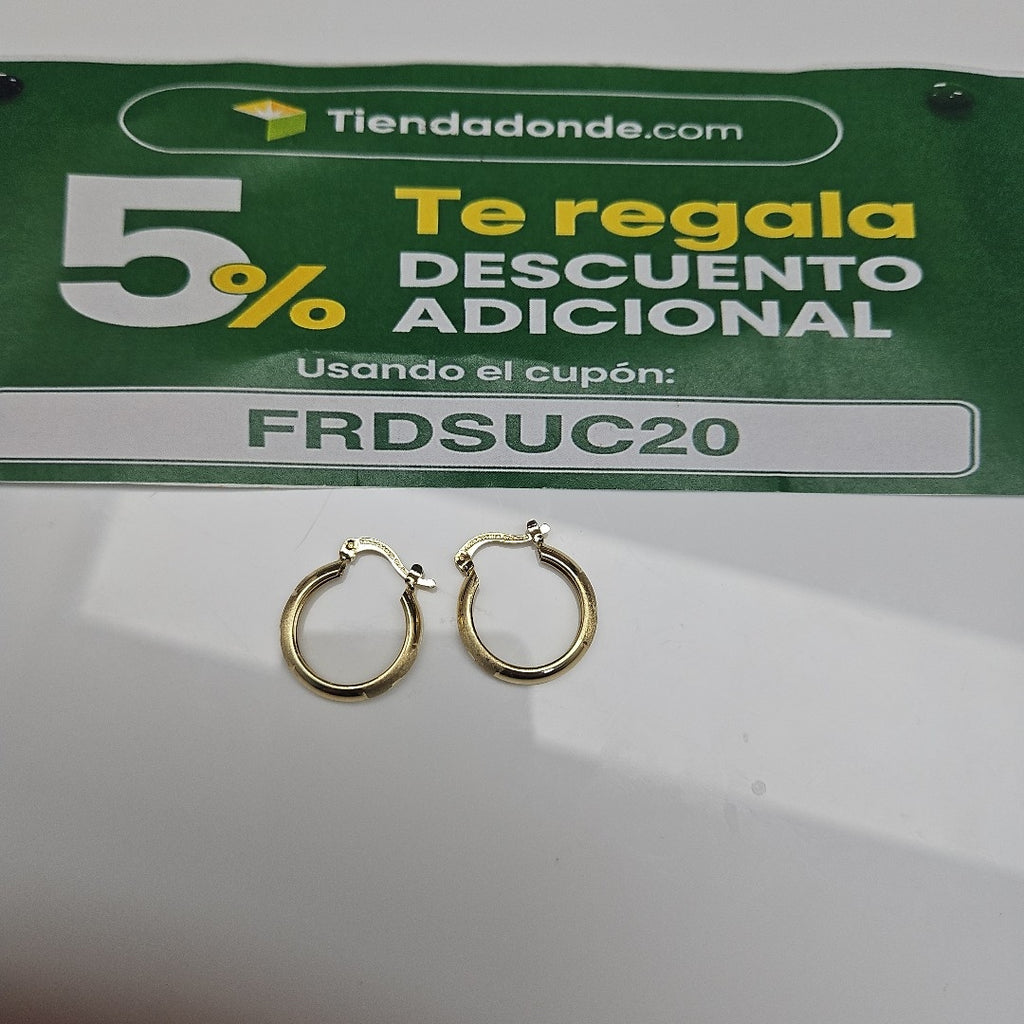 ARETES TEJIDO ARRACADA SATINADA 14K 2.5 GR (NUEVO)