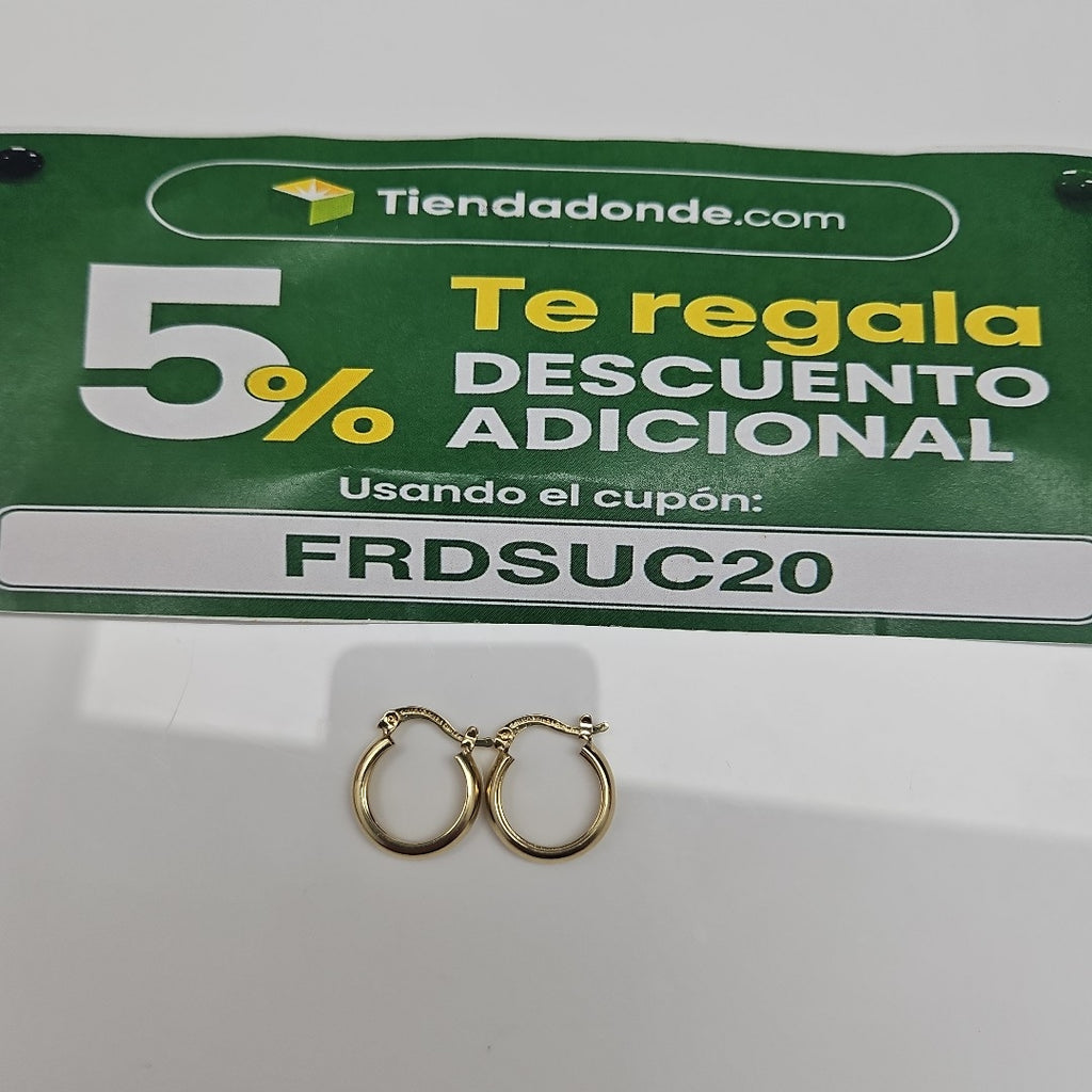 ARETES TEJIDO ARRACADAS LISAS 14K 2.2 GR (NUEVO)