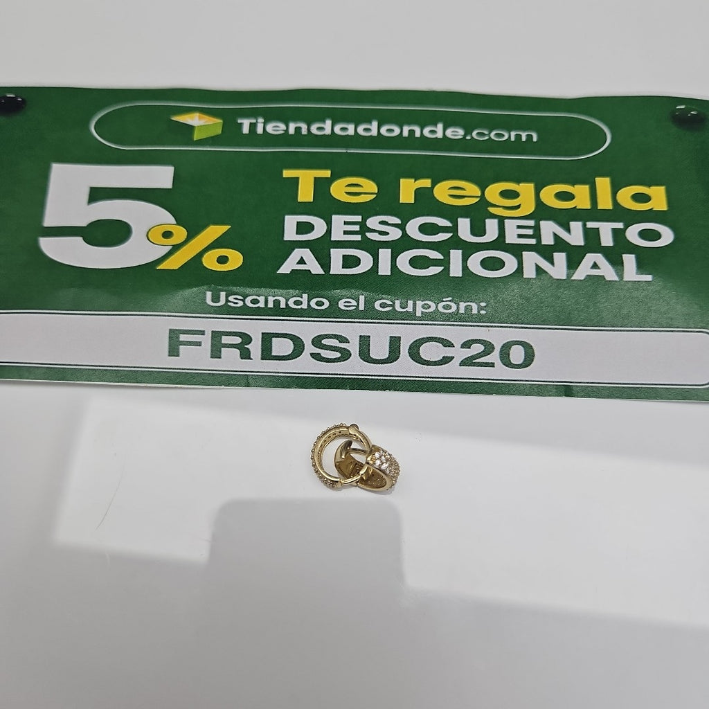 ARETES HUGGIE CON CIRCONIAS 14K 2.2 GR (NUEVO)