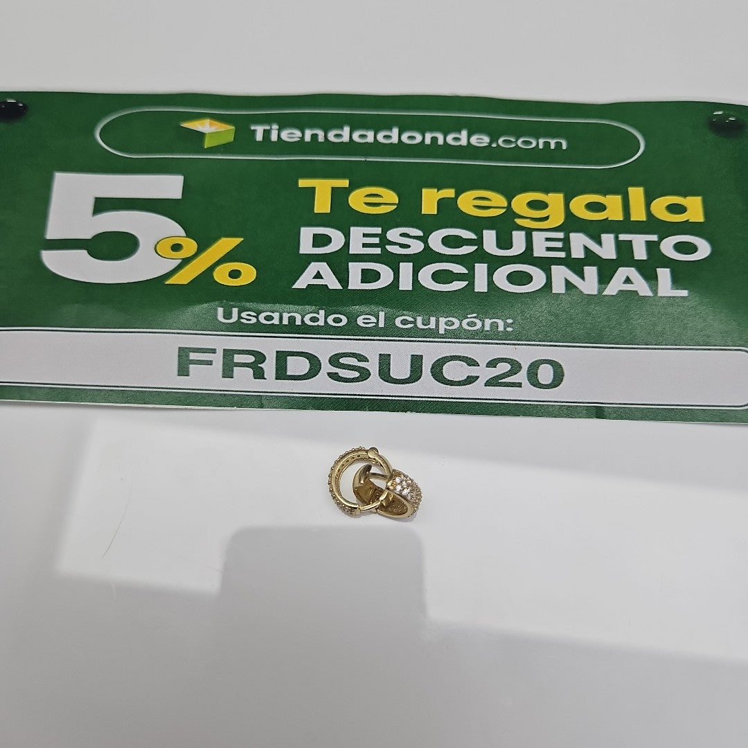 ARETES HUGGIE CON CIRCONIAS 14K 2.2 GR (NUEVO)