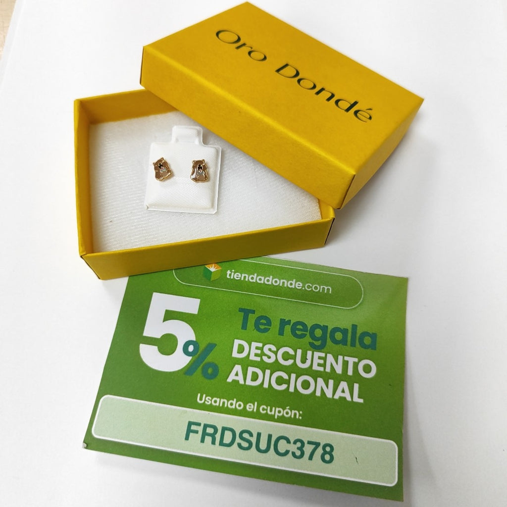 BROQUELES BROQUEL FIG CAPIBARA 14K 0.2657 GR (NUEVO)