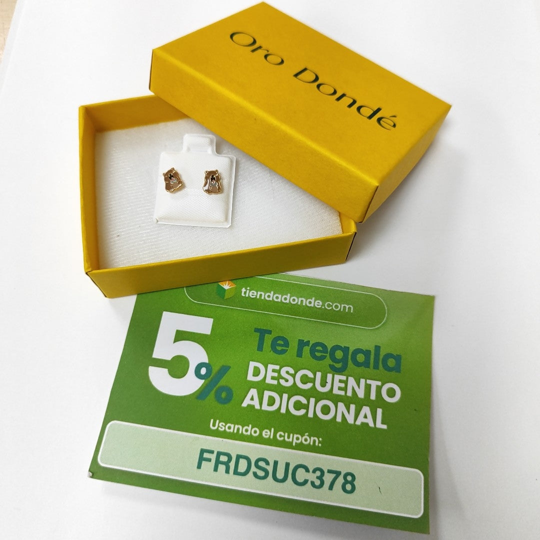 BROQUELES BROQUEL FIG CAPIBARA 14K 0.2657 GR (NUEVO)