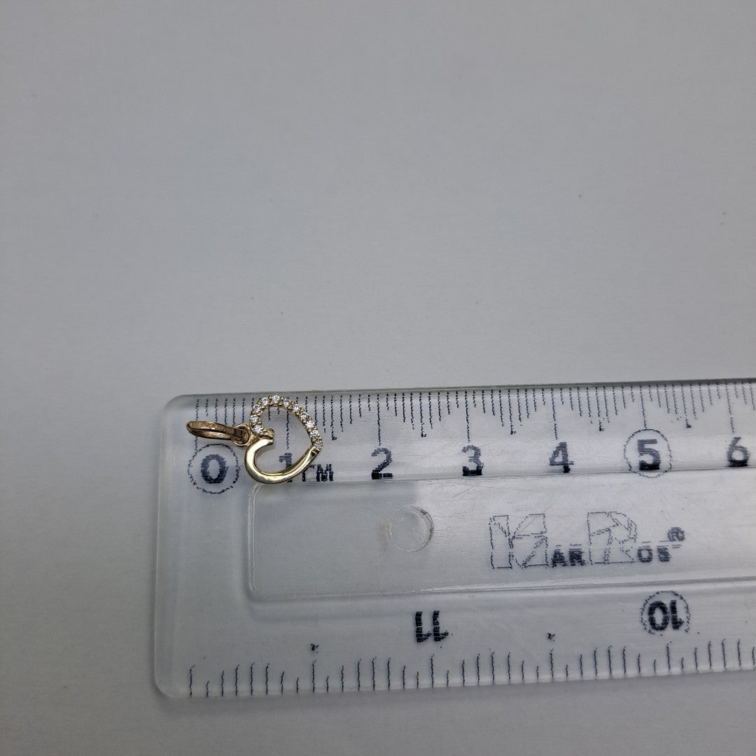 DIJE FIG CORAZON CON CIRCONIAS 14K 0.4 GR (NUEVO)