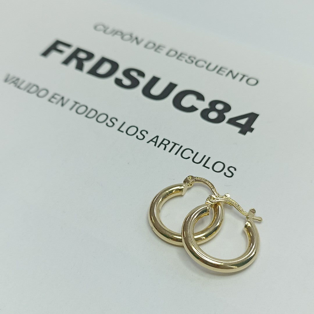 ARETES TEJIDO ARRACADAS LISAS 14K 1.6 GR (NUEVO)
