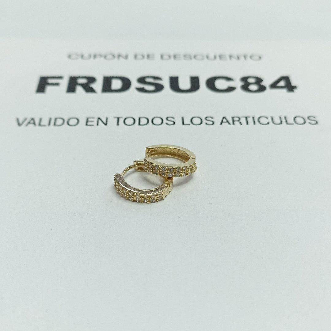 ARETES HUGGIES C CIRCONIAS 14K 1.7 GR (NUEVO)