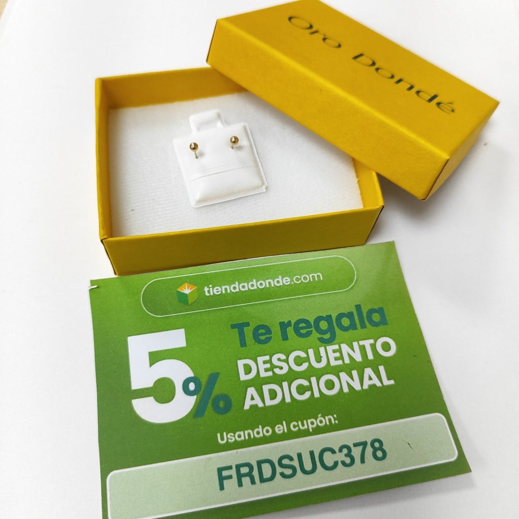 BROQUELES BROQUEL FIG ESFERA 14K 0.1408 GR (NUEVO)
