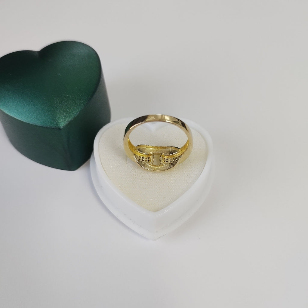ANILLO ANILLITO C CIRCONIAS 10K 8.5 TALLA 2.7 GR (NUEVO)