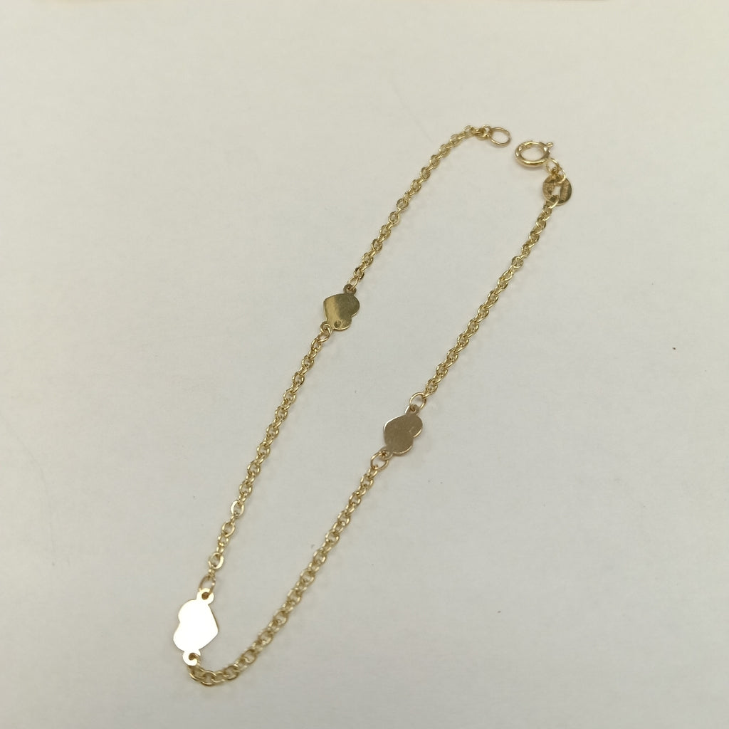 PULSERA TEJIDO ESPECIAL FIG CORAZONES 14K 18 CM 1.3 GR (NUEVO)