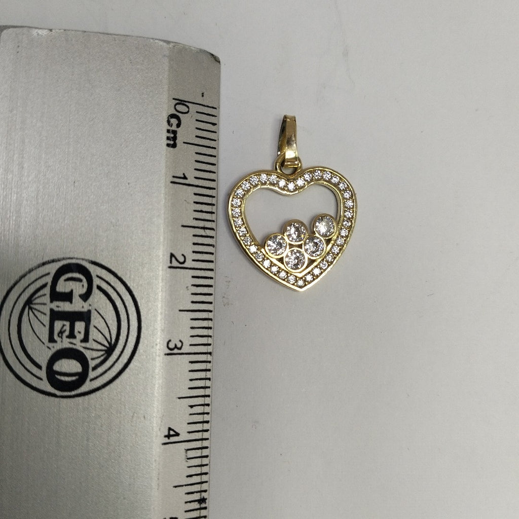 DIJE CORAZON CON CIRCONIAS 14K 1.6 GR (NUEVO)