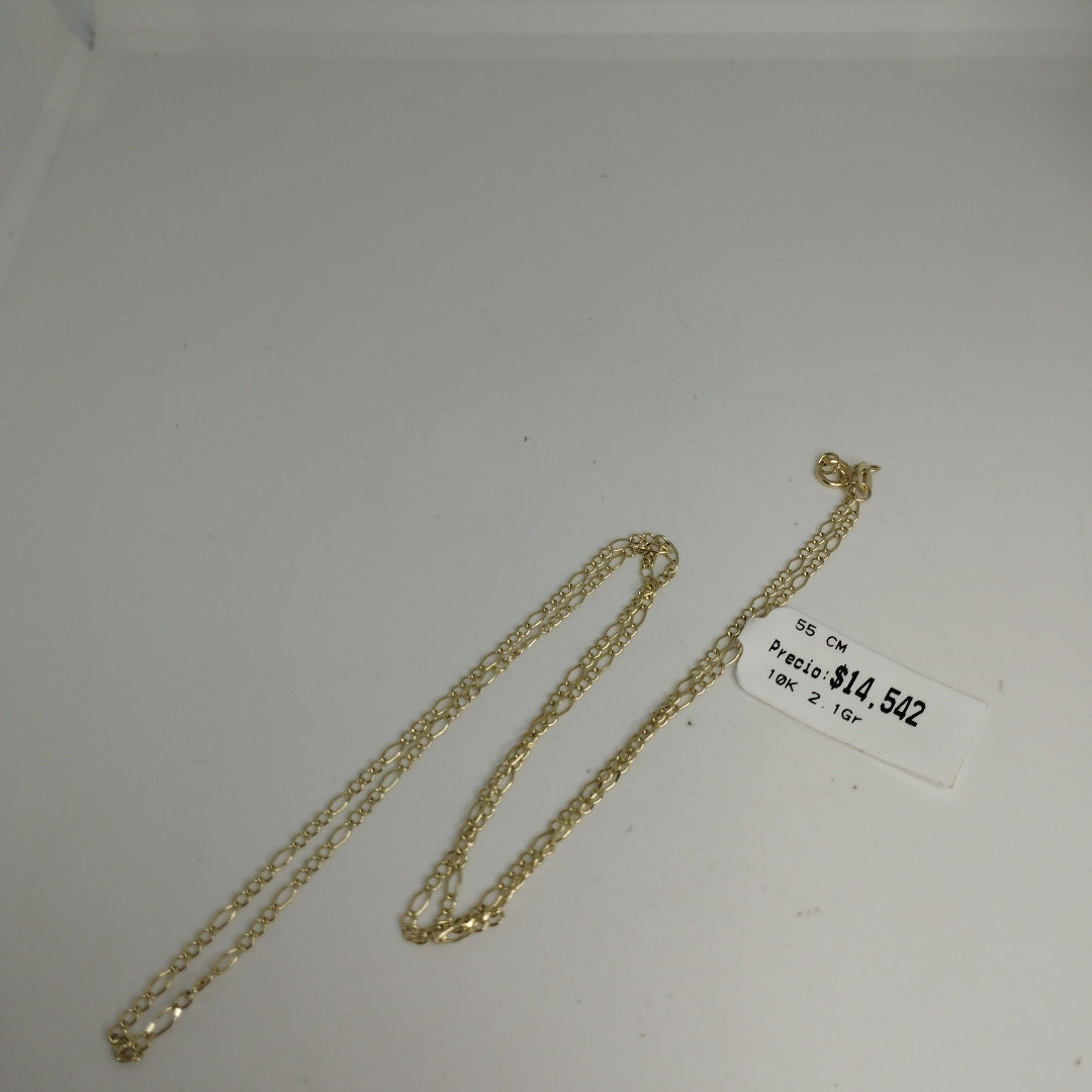 CADENAS TEJIDO 3X1 ORO 10K 55 CM 2.1 GR (NUEVO)