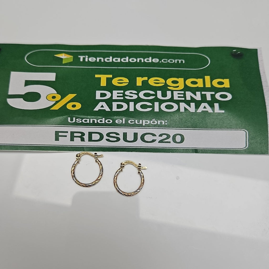 ARETES ARRACADAS COMBINADAS 14K 2 GR (NUEVO)