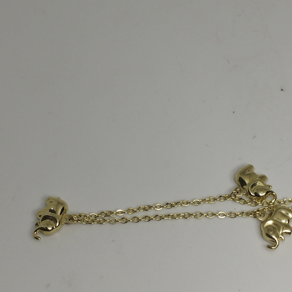 PULSERA ESPECIAL CON DIJES ELEFANTES 10K 18 CM 2.2 GR (NUEVO)