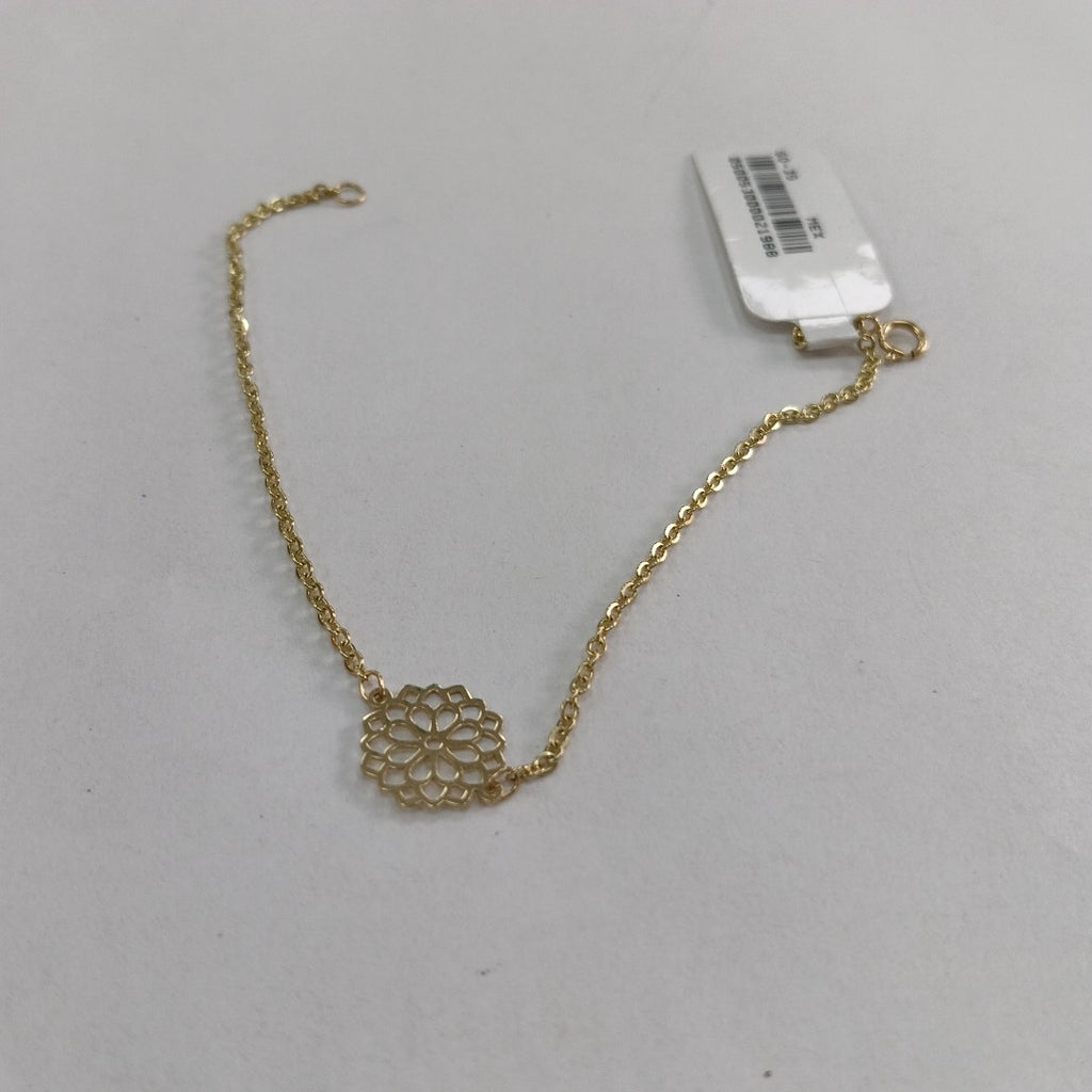 PULSERA TEJIDO ESPECIAL CON MANDALA 14K 18 CM 1.4 GR (NUEVO)