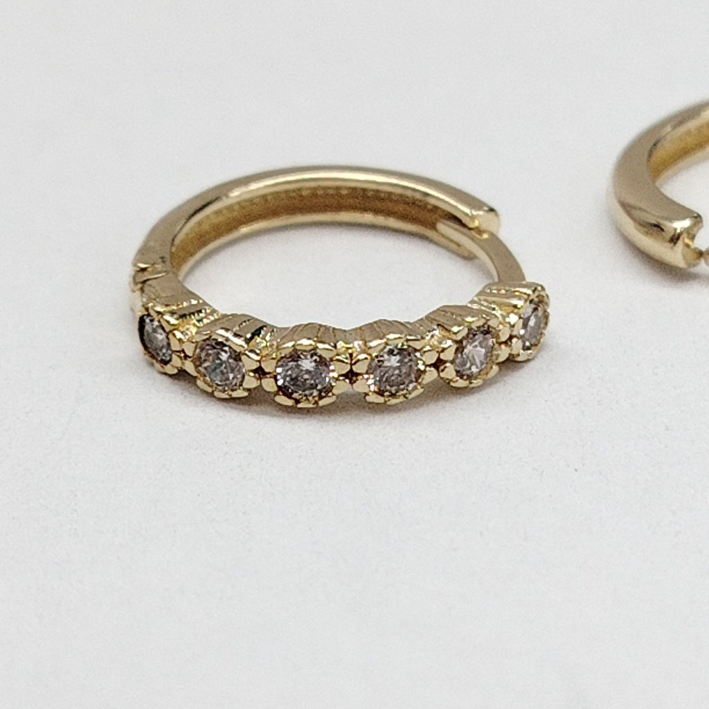 ARETES ARRACADA C CIRCONIAS 14K 2 GR (NUEVO)