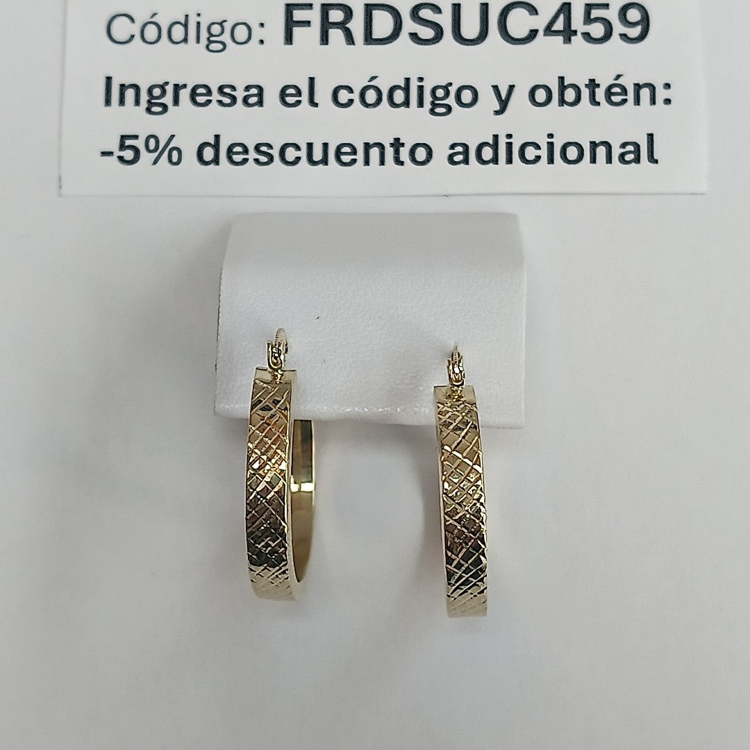 ARETES TEJIDO ARRACADAS FACETADAS 14K 2.9 GR (NUEVO)