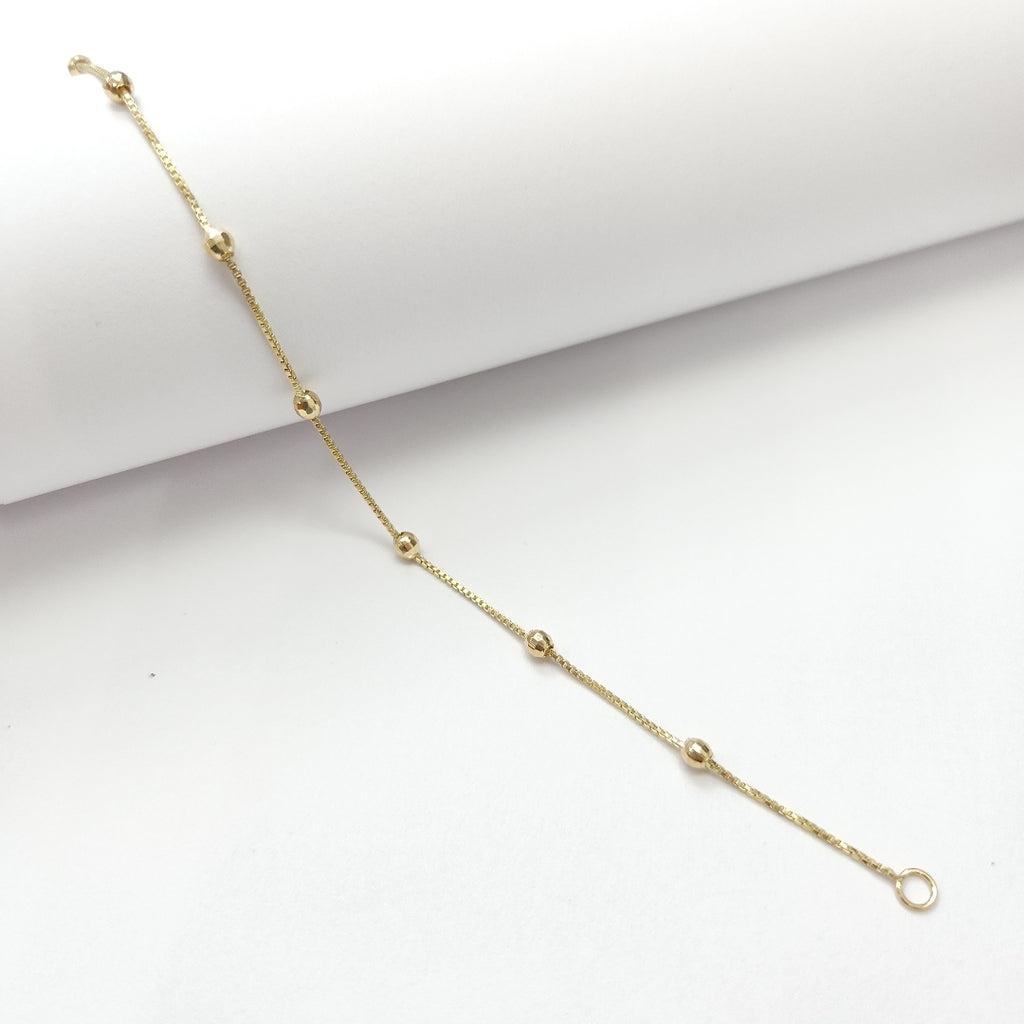 PULSERA ESPECIAL CON BOLITAS 14K 18 CM 1.4 GR (NUEVO)