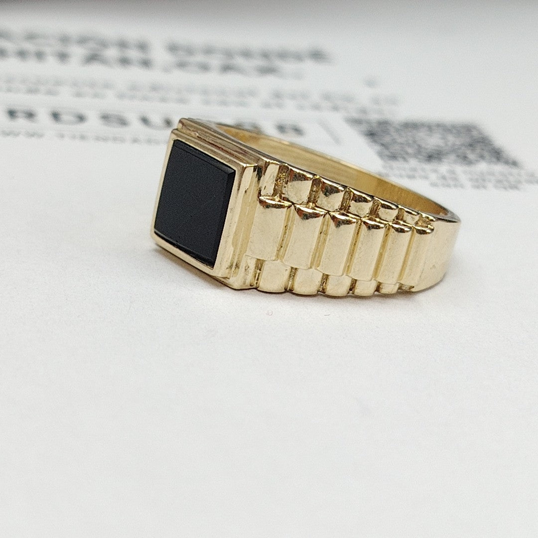 ANILLO C ONIX 14K 11.5 TALLA 8.8 GR (NUEVO)