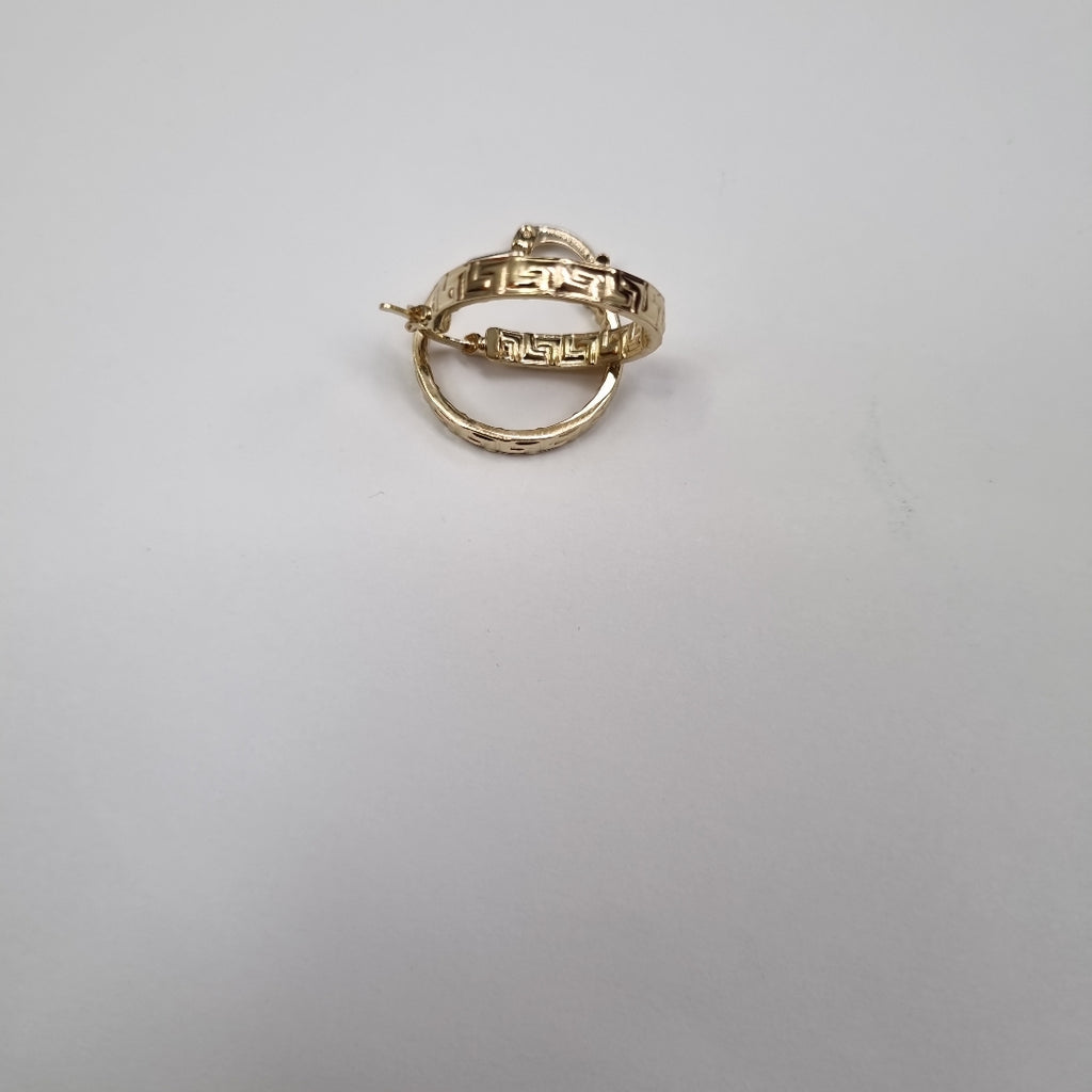 ARETES TEJIDO ARRACADAS TIPO GRECAS 14K 2.1 GR (NUEVO)