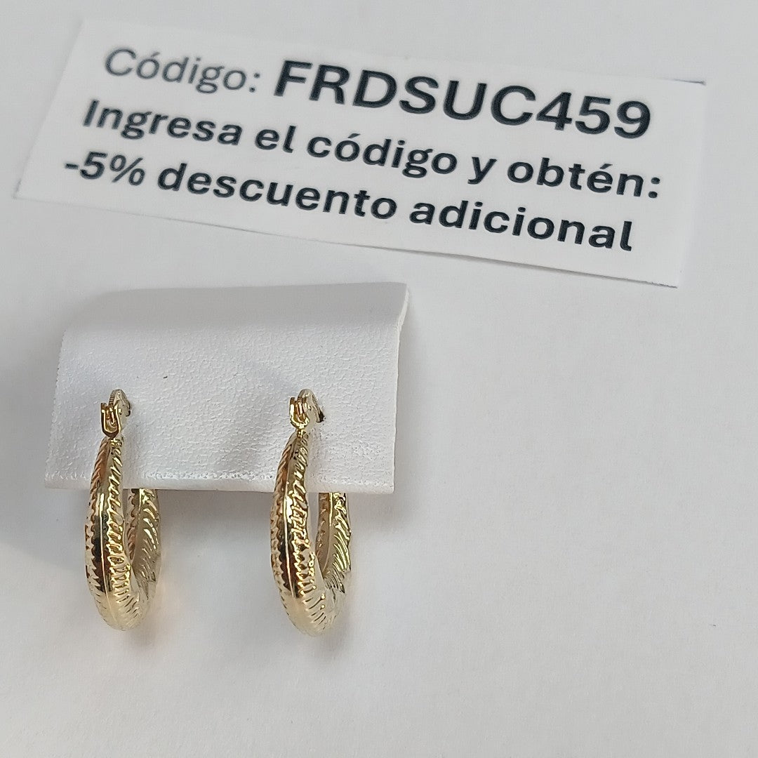 ARETES ARRACADAS HUECAS 14K 1.7 GR (NUEVO)