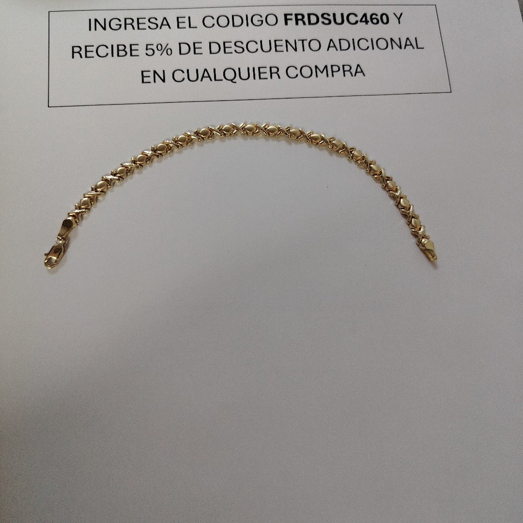 PULSERA ESPECIAL XOXO 14K 18 CM 6.1 GR (NUEVO)