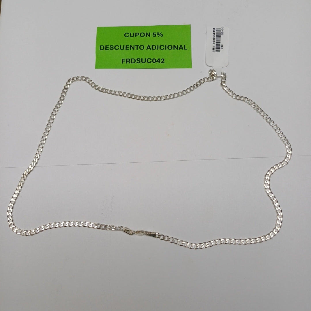 CADENA BARBADA PLATA .925 50 CM 7.02 GR (NUEVO)