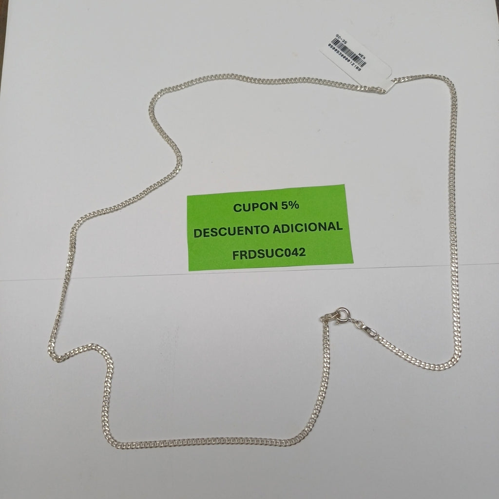 CADENA BARBADA PLATA .925 60 CM 6.53 GR (NUEVO)