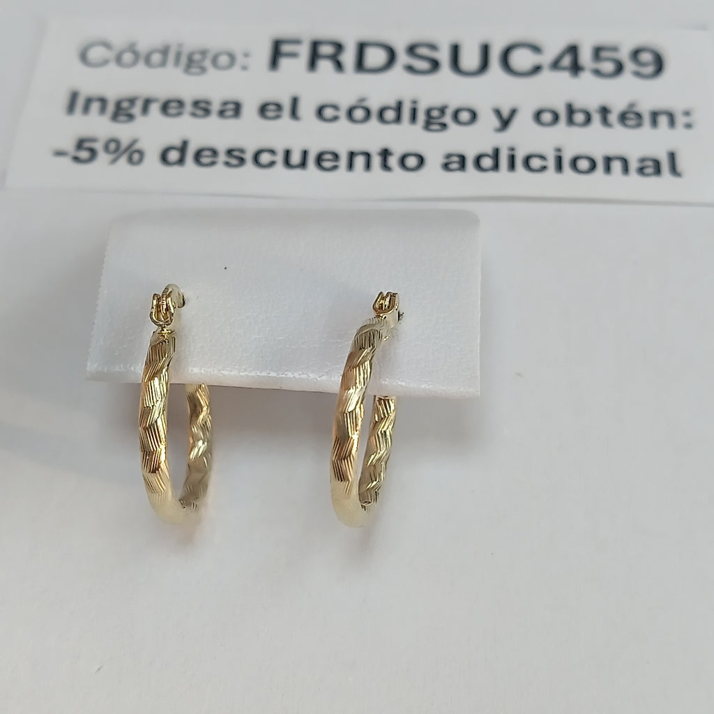 ARETES ARRACADAS TRENZADAS 14K 18 1.6 GR (NUEVO)