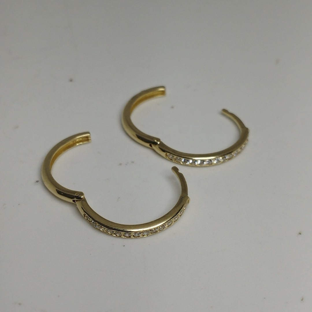 ARETES ARRACADAS C CIRCONIAS 14K 2 GR (NUEVO)