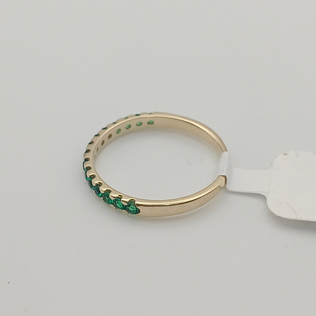 ANILLO ANILLITO MEDIA CHURUMBELA C PDRAS COLOR VERDE 14K 7 TALLA 1.5 GR (NUEVO)