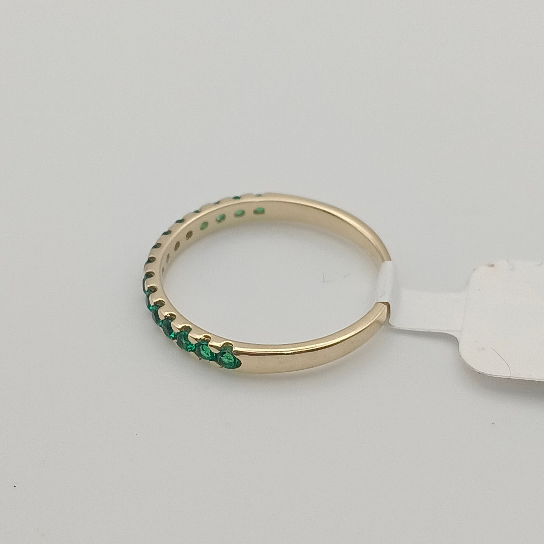 ANILLO ANILLITO MEDIA CHURUMBELA C PDRAS COLOR VERDE 14K 7 TALLA 1.5 GR (NUEVO)