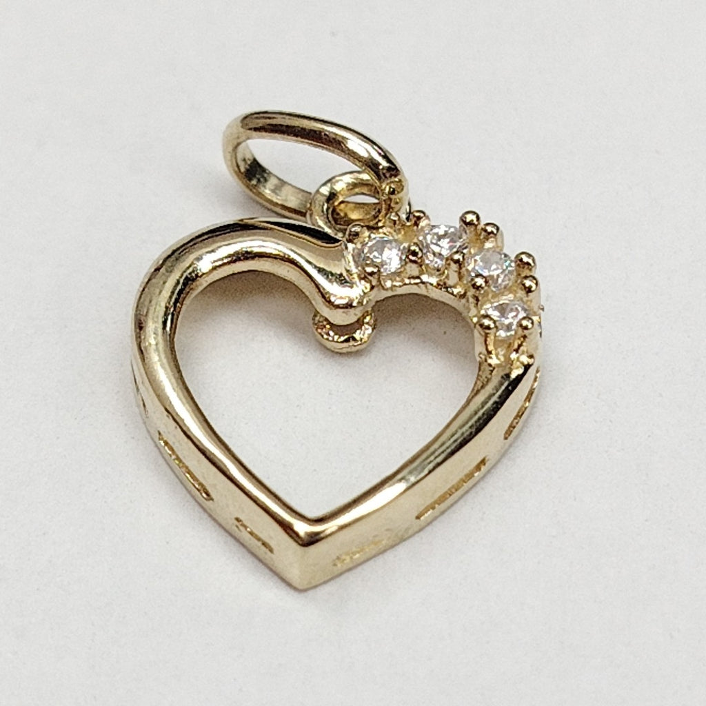 DIJE CORAZON CON CIRCONIAS 14K 1.4 GR (NUEVO)
