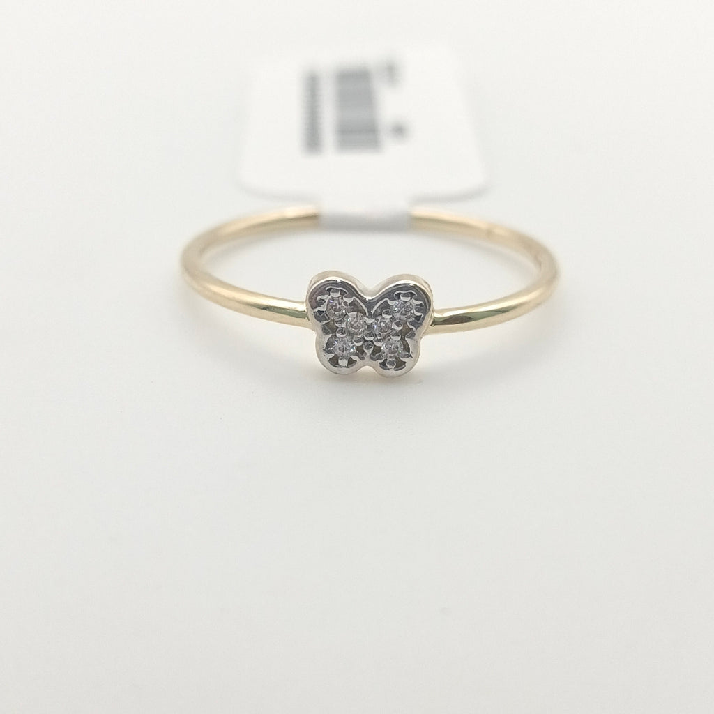 ANILLO ANILLITO MARIPOSA C CIRCONIAS 14K 7 TALLA 1 GR (NUEVO)
