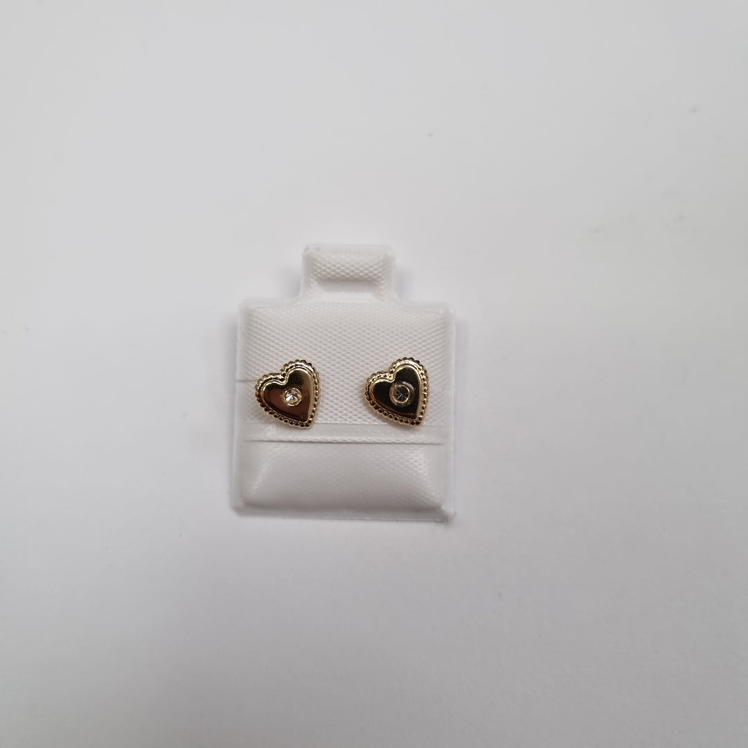 BROQUELES BROQUEL FIG CORAZON C CIRCONIA 14K 0.2614 GR (NUEVO)