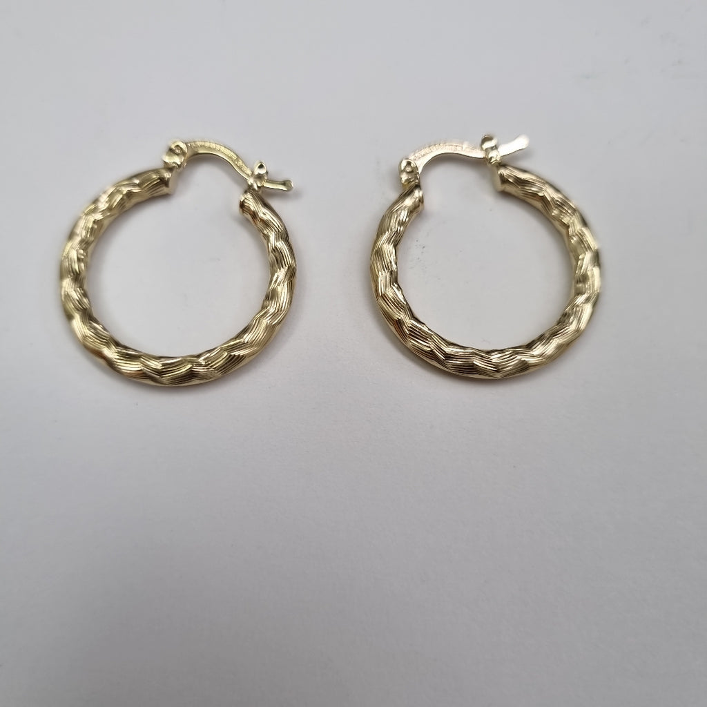 ARETES TEJIDO ARRACADA LABRADA 14K 2.7 GR (NUEVO)