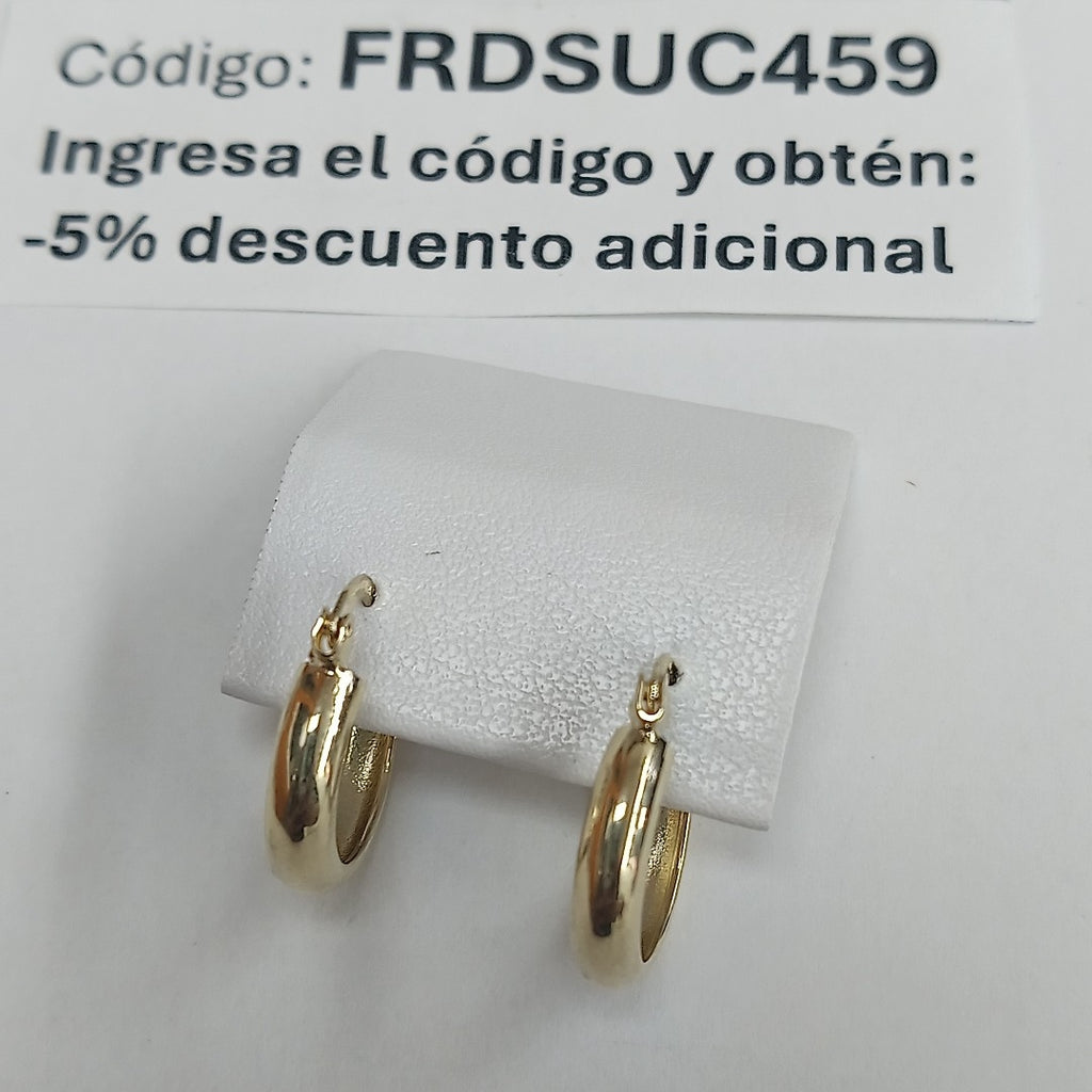 ARETES TEJIDO ARRACADAS LISAS 14K 2.1 GR (NUEVO)