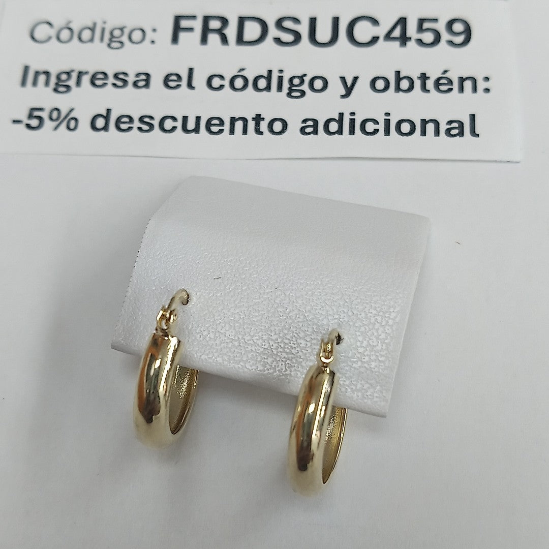 ARETES TEJIDO ARRACADAS LISAS 14K 2.1 GR (NUEVO)