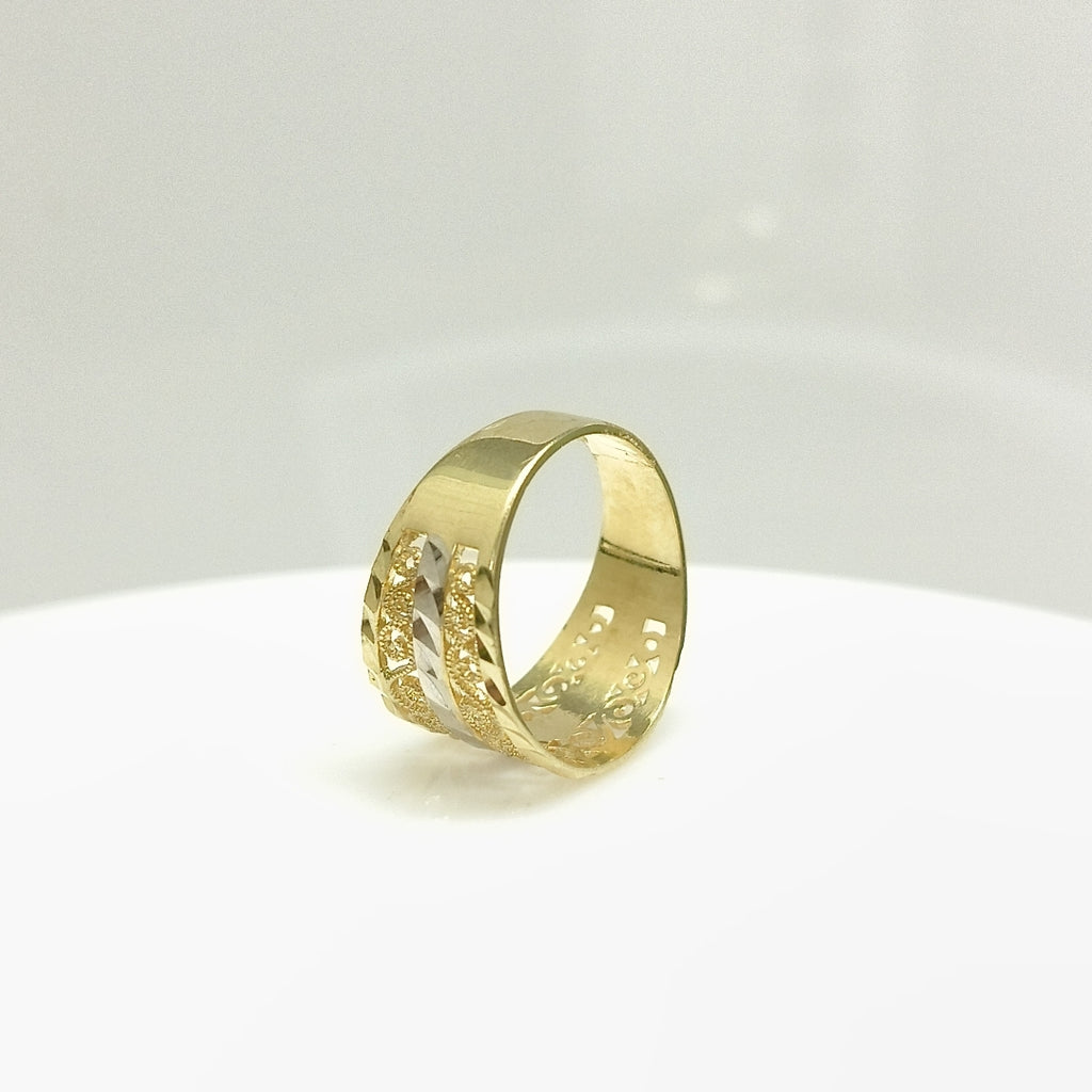 ANILLOS TIPO FILIGRANA COMBINADO 14K TALLA 7 2.9 GR (NUEVO)