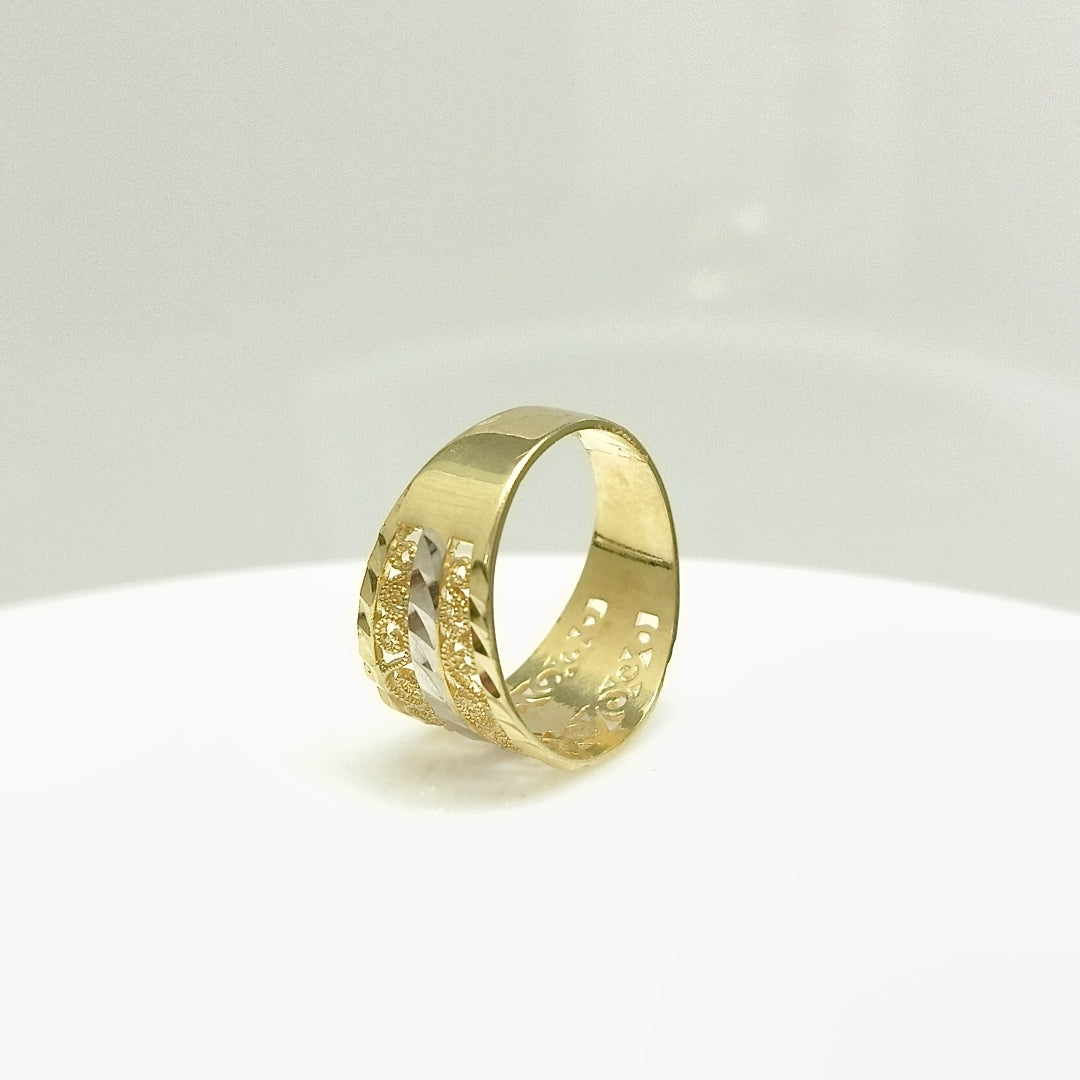ANILLOS TIPO FILIGRANA COMBINADO 14K TALLA 7 2.9 GR (NUEVO)