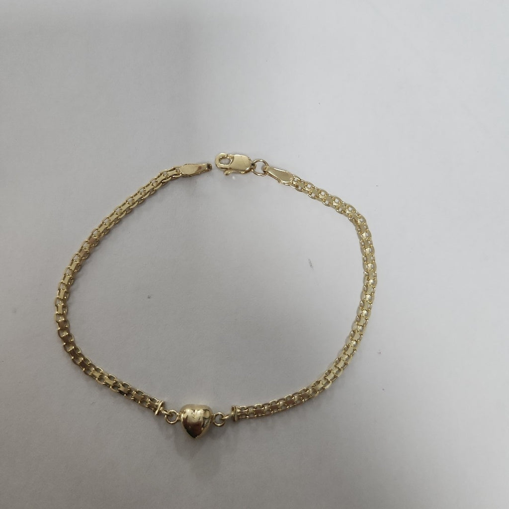 PULSERA ESPECIAL C CORAZON 14K 18 CM 2.7 GR (NUEVO)