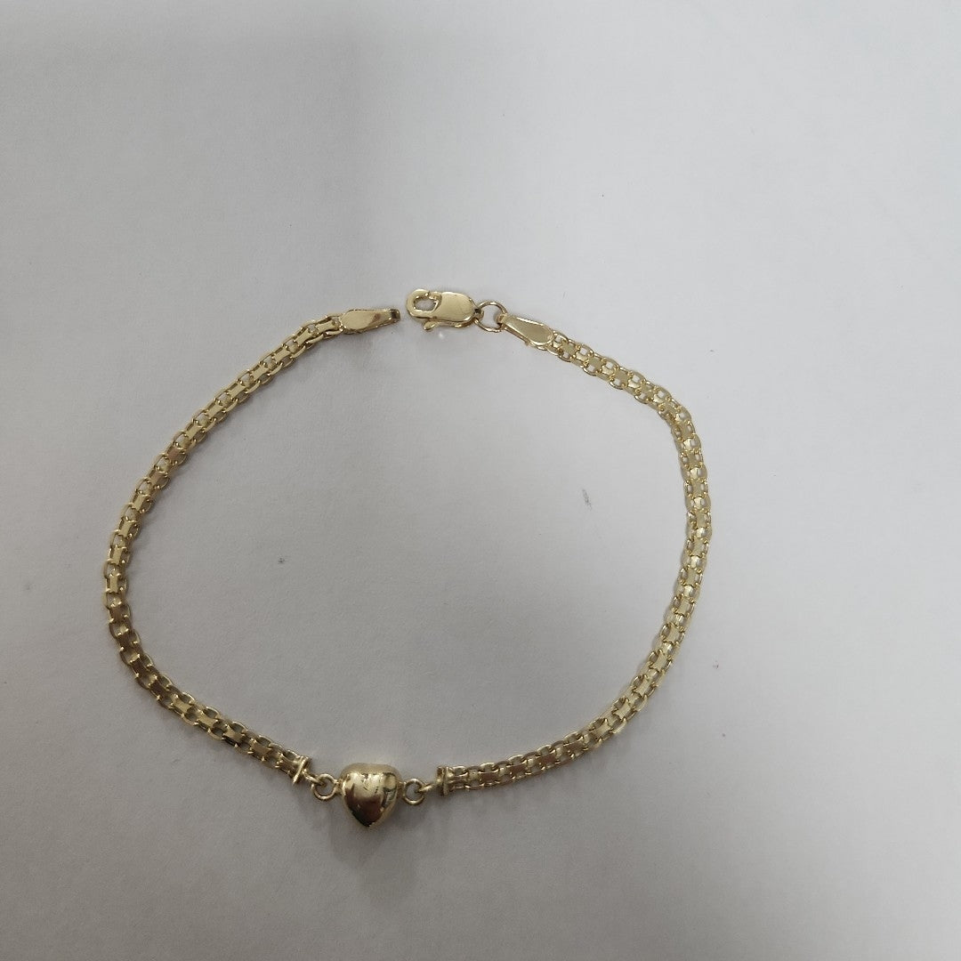 PULSERA ESPECIAL C CORAZON 14K 18 CM 2.7 GR (NUEVO)