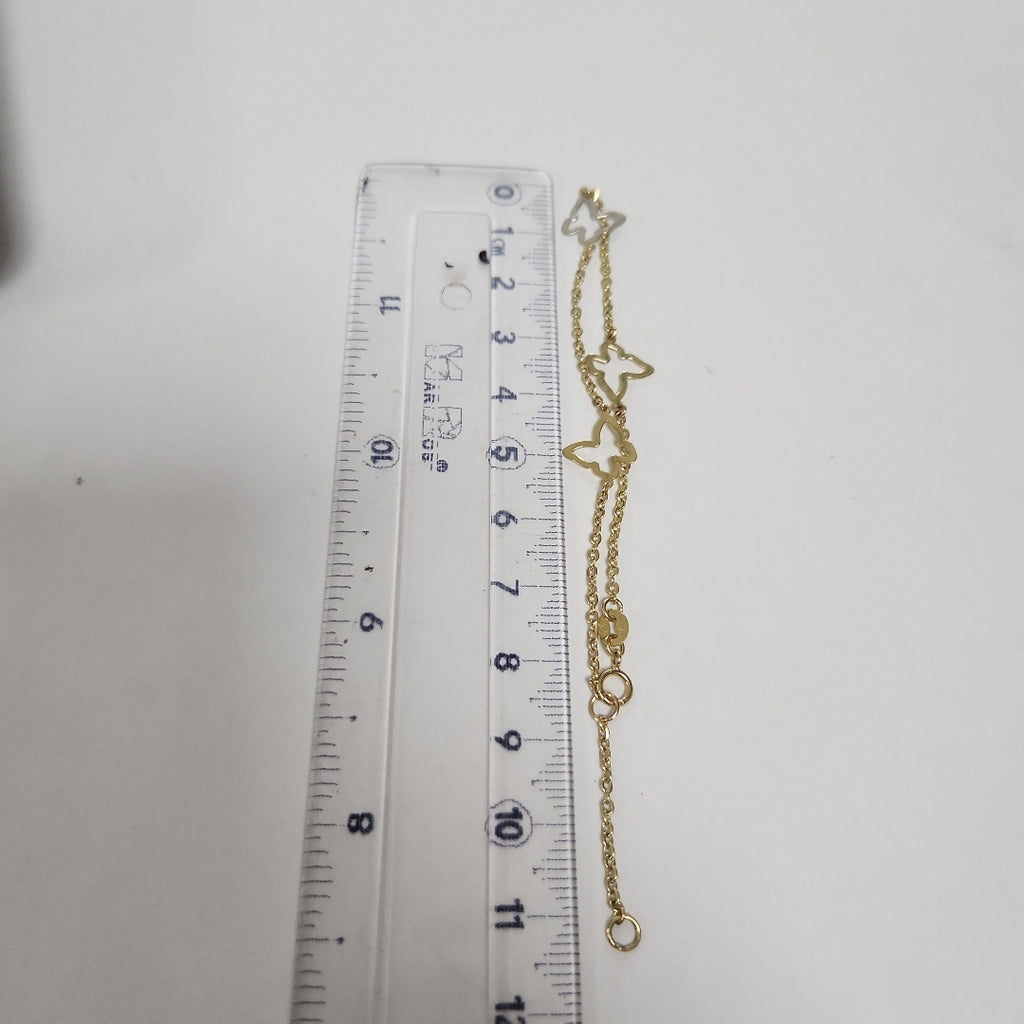 PULSERA ESPECIAL C MARIPOSAS 14K 18 CM 1.7 GR (NUEVO)