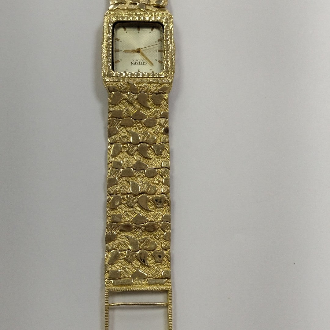 RELOJ CAJA ACERO PULSO ORO ORO 10 K 58.9 GRMS (SEMINUEVO)